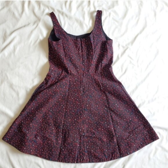 Vintage 90s GAP Floral Skater Mini Dress Navy 00 - Picture 2 of 6